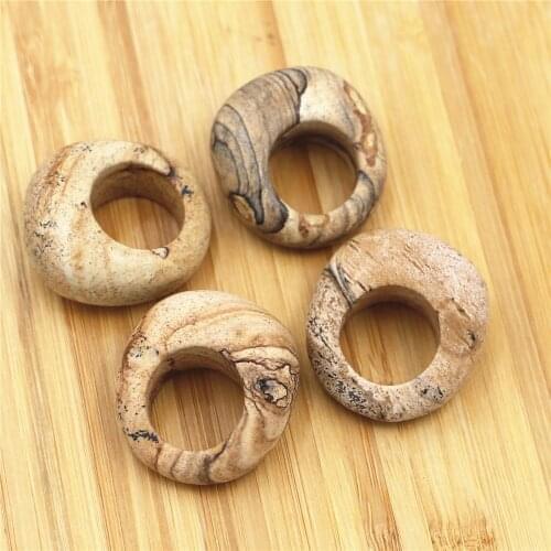 Engagement Couple Gothic Wedding Ring Popular 2021 Fashion Natural Picture Stone Ladies Men Big Ring Jewelry