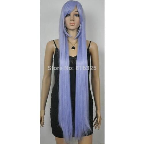 Wholesale price hot >>>100cm long light purple ramp bangs full synthetic women lady cosplay wig
