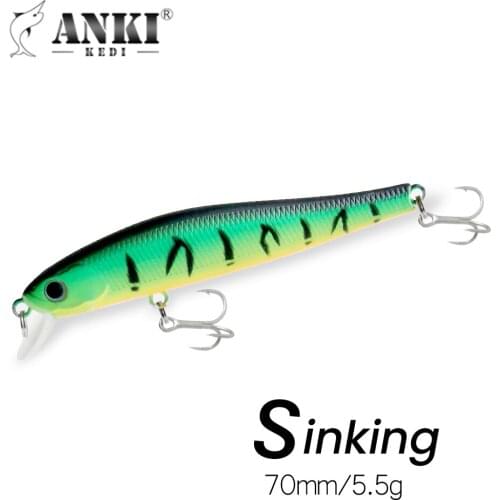 ANKI KEDI 7cm 5.5g Minnow Hard Bait Fishing Lures Wobbler Isca Artificial Plastic Crankbait Lure Fishing Tackle