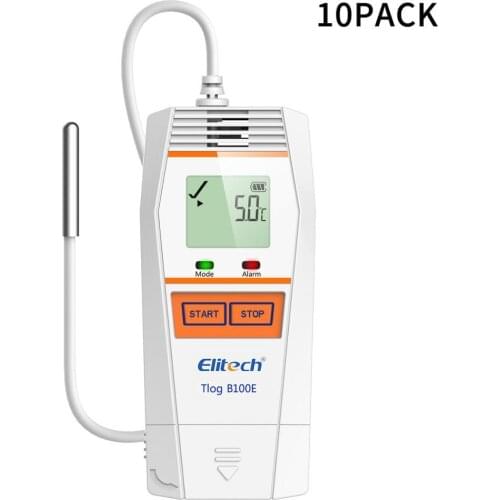 Elitech Tlog B100E Temperature Data Logger Wireless Reusable PDF Report External Sensor 32000 Points 10PACK
