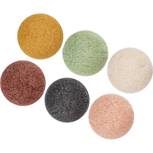 6x Exfoliating Facial Sponges Natural Konjac Cleaning Puffs For Face Clean