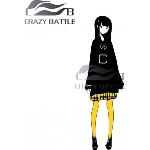 Crazy Battle 13 x 3.8cm Anime Girl Waterproof Decal Fashion Occlusion Scratch Anime Funny Car Stickers Car Assessoires Car Wrap