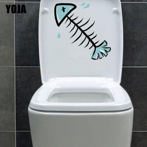 YOJA 20.8*21CM Cartoon Pattern Fishbone BedRoom Home Decor Toilet Decal Wall Sticker T3-0775