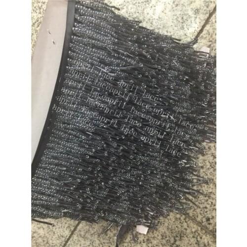 Yy106 # 10 yards /bag silver grey beads color 3-6cm width ribbon fringe tassel for bridal gown wedding/dress decoration