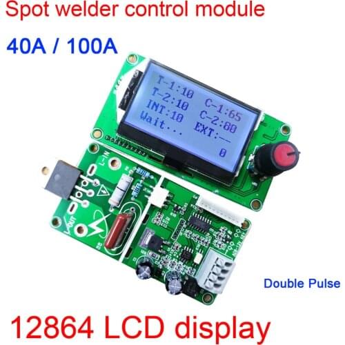 100A/40A lcd display Digital Double Pulse Encoder Spot Welder Welding Machine Transformer Controller Board Time Control