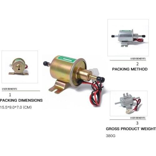 24V Electronic Fuel Pump HEP-02A New Gas Diesel Fuel Pump Inline Low Pressure Electric Fuel Pump 24V m14 Hot Selling
