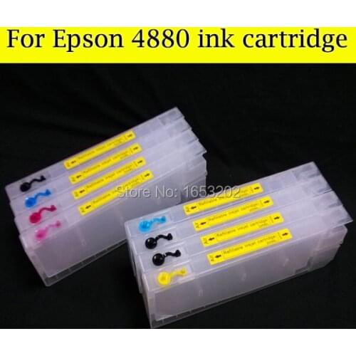 300ML Empty Ink Cartridge For Epson Stylus Pro 4880+ Chip Resetter For Epson 4880
