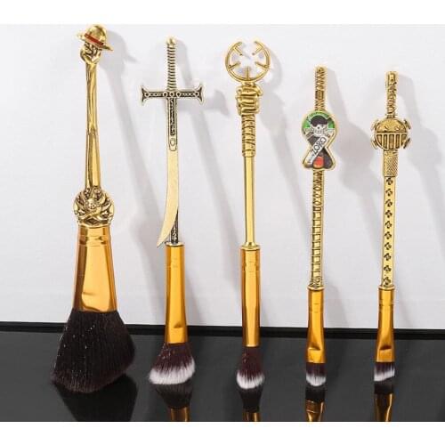 5Pcs Anime Peripheral Makeup Brush Metal Handle Makeup Tool Girl Gift