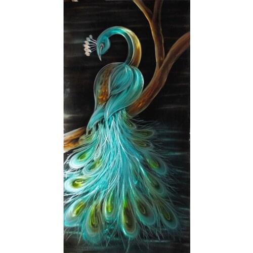 Diamond embroidery Elegant peahen pictures of rhinestones diamond painting full square round mosaic display accessoriesZP-3670