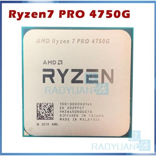 AMD Ryzen 7 PRO 4750G R7 PRO 4750G 3.6 GHz Eight-Core Sixteen-Thread 65W CPU Processor L3=8M 100-000000145 Socket AM4 no fan