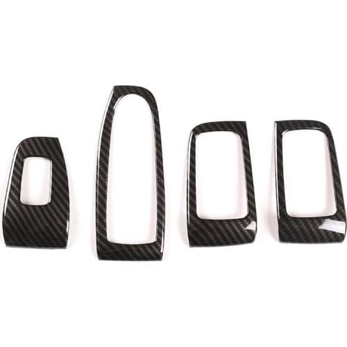 Carbon Fiber Car Window Lift Button Switch Frame Cover Trim for Mercedes-Benz S-Class W222 2014-2020