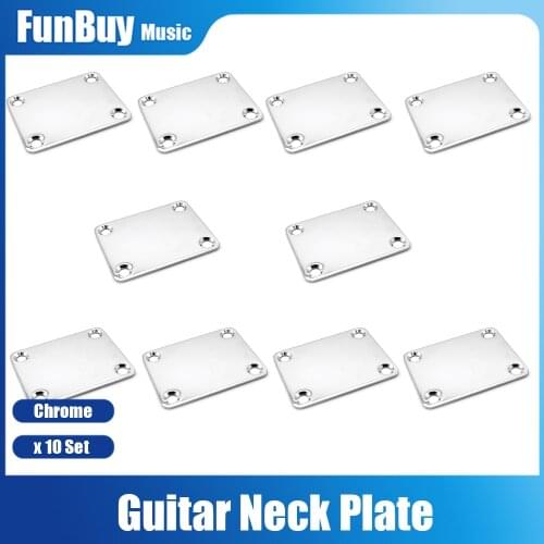 10pcs Electric Guitar Neck Plate Neck Plate for TL Electric Guitar Neck Joint Board Electric Guitar Parts Chrome