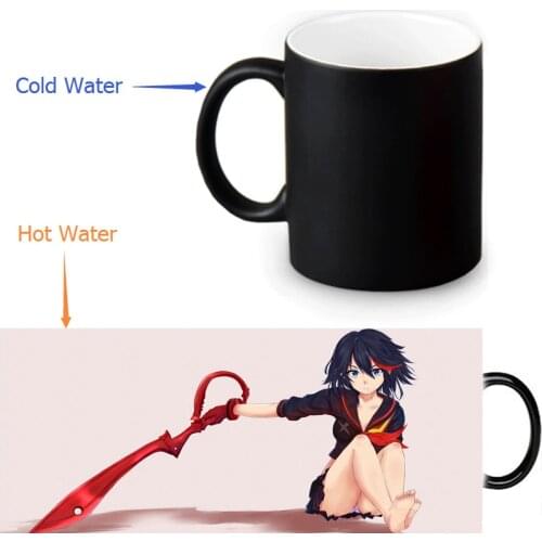 KILL la KILL Coffee Mugs Heat Sensitive Mugs Cold Hot Heat Changing Color Magic Tea Mug