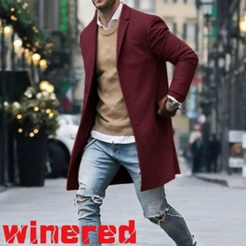 Fashion Mens Casual New Trench Coat Warm Thicken Jacket Woolen Peacoat Long Overcoat Tops