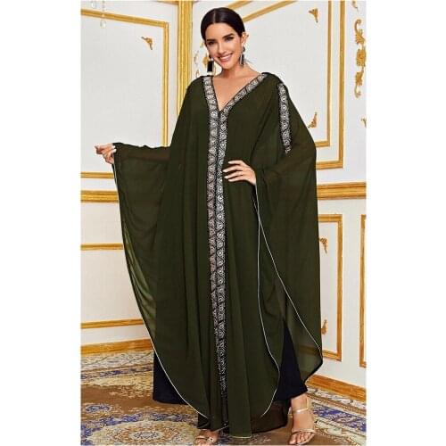 Muslim Dress Southeast Asia African Dress Small Fragrant Fashion French Romantic Classical Ethnic Style Girl Loose Shawl