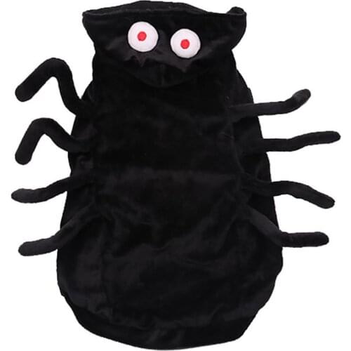 2019 New Halloween Pet Dog Costumes Warm Hoodie Spider Black Cute Fancy Dress Up Halloween Pet Dog Cat Costume Dropshipping