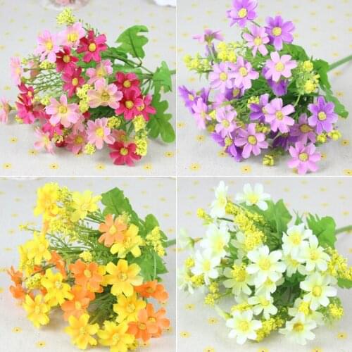 New 5 pcs Jump Orchid Chrysanthemum Small daisy simulation Flower Artificial Flowers rich DIY Home Decoration Small daisy JH002
