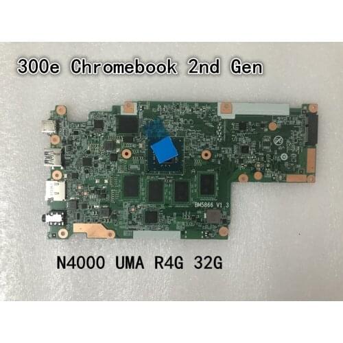 Original laptop Lenovo 300e Chromebook 2nd Gen Motherboard CPU N4000 UMA R4G 32G FRU 5B20T79491 5B20T83888