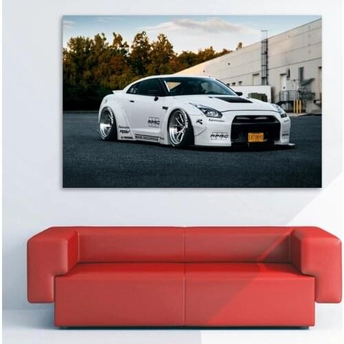 HD Prints Painting Wall Artwork Modular Canvas Nissan White Car Poster Pictures Modern Home Decoration For Bedside Background