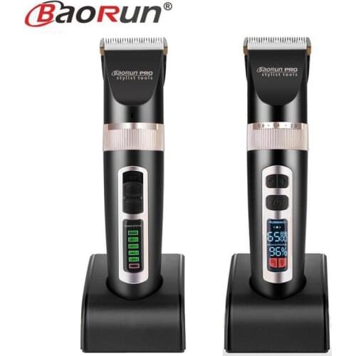 Professional Electric Hair Clipper Titanium Blade Mens Beard Trimmer 2000mA Battery Hair Cutting Machine For Salon