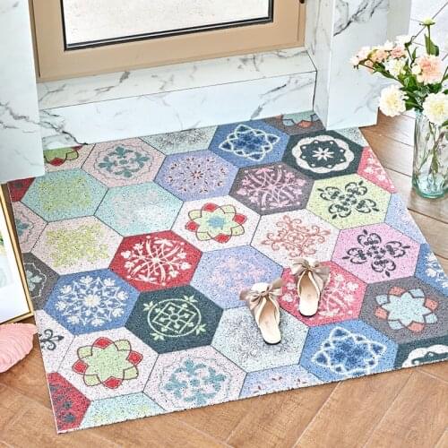 PVC Silk Loop Floor Entrance Mats Carpet Living Room Bedroom Bathroom Non-slip Door Mats Nordic for Hallway Kitchen Mat