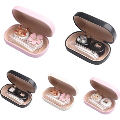 Q Cute Cartoon Animal Metal Box Invisible Glasses Case Portable Travel Containers Eyes Care Kit Holder Easy Carry 9.5*5.5*4cm