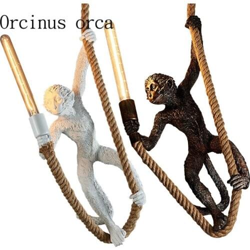 Retro industrial winds monkeys chandeliers restaurants cafes clothing stores bars resin chandeliers free shipping