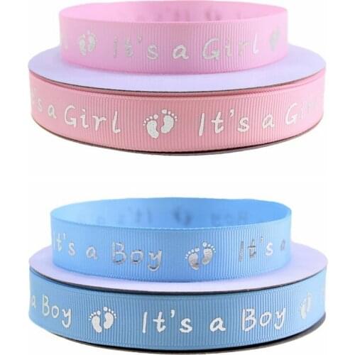 T.R RIBBON 16mm baby shower celebrate ribbon Gift Wrap boy and girl print 25 yards