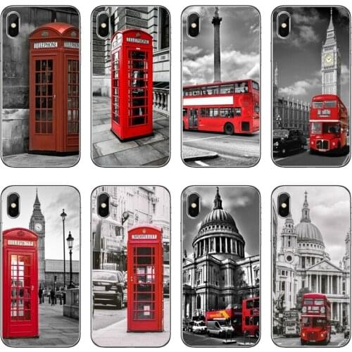 London Bus England Telephone Accessories Phone Case For Huawei P30 P20 Pro P10 P9 P8 Lite Y5 Y6 Y7 Y9 P Smart Plus 2018 2019