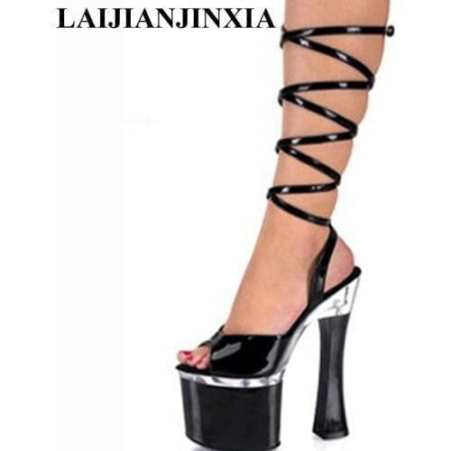 LAIJIANJINXIA Buckle Sexy Pole Dancing Shoes High Heels Shoes Platform Temperament and Interest 7 inch Model Dance Shoes F-041