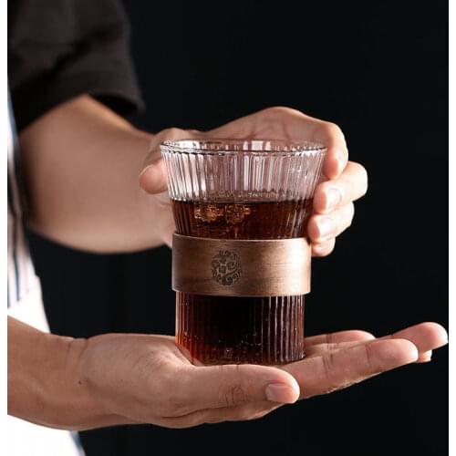 High color household glass coffee cup water cup transparent heat insulation cup heat resistant creative simple drinking cup