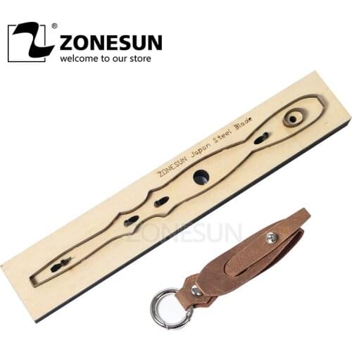 ZONESUN F1 Leather Punching Die Key Fob Cutting Die For Handmade Key Ring Key Cover Earphone Handicraft Leather Tool Accessory