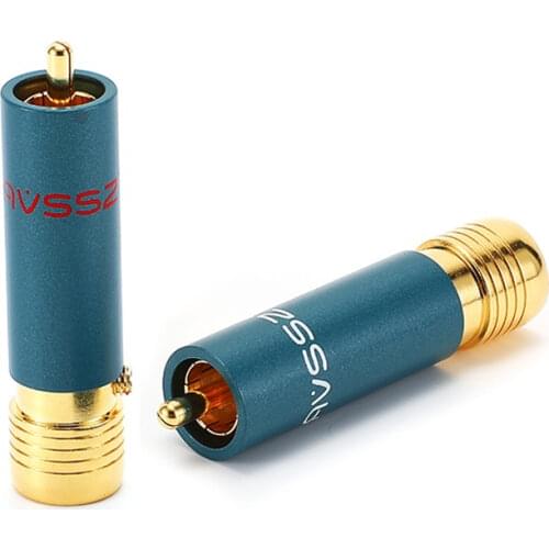 1Pcs AVSSZ 24K gold-plated self-locking solder-free RCA plug audiophile HIFI audio and video speaker power amplifier plug-in