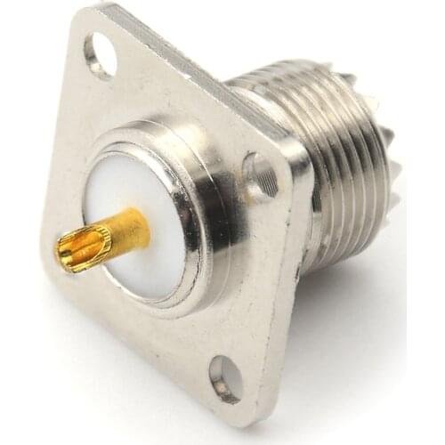 1 Pcs SO-239 Female Jack Square Shape Solder Cup Coax Connector for Radio Female UHF Panel