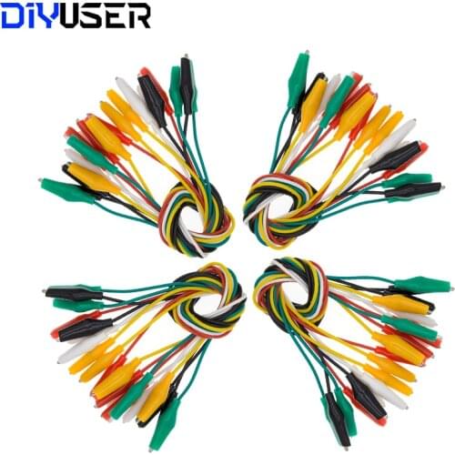 10pcs Alligator Clips Electrical DIY Test Leads Alligator Double-ended Crocodile Clips Roach Clip Test Jumper Wire