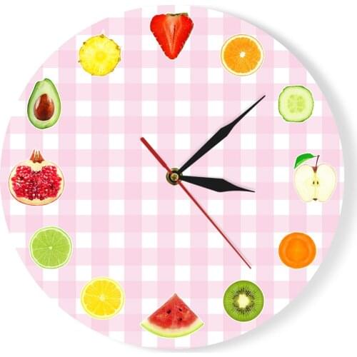 12 Different Kinds Of Fruit Wall Clock Fresh Fruit Slice Decorative Clock Modern Colorful Home Decor Living Room Wall Watch