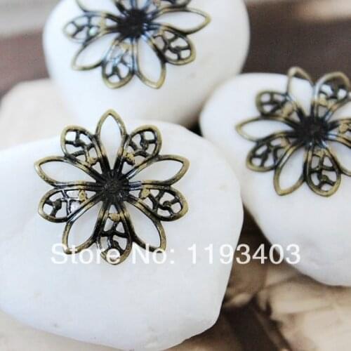 20PCS Antique Bronze plated brass Filigree 20mm Jewelry Connectors Setting Base Connector Finding (FILIG-B-9)