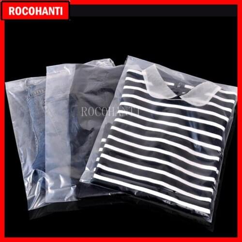 200pcs Custom LOGO Printed Soft Transparent PE Plastic Bag with Self Adhesive Seal for Garment Retail Packaing gift bag