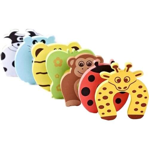 3pcs Child Kids Safety Animal Door Clamp Pinch Hand Security Stopper EVA C Shape Clamp Pinch Hand Cute Cartoon Anti-pinch Tool