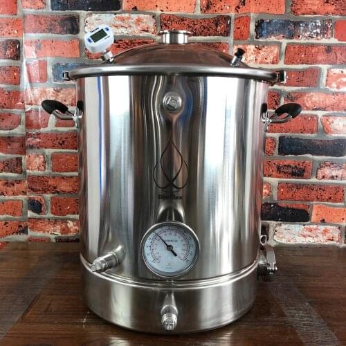 38L Micro Brewery Pot, Boiler, Tank, Fermenter with bell lid Distillation, Rectification, Sanitary Steel 304