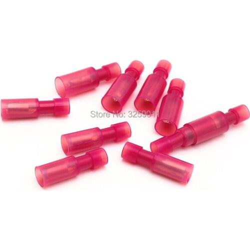 500PCS Quick Splice Wire Terminals Electrical Spade Connectors Nylon Crimp Wire Cable Connector SpliceFRFNY/MPFNY1.25-156 red