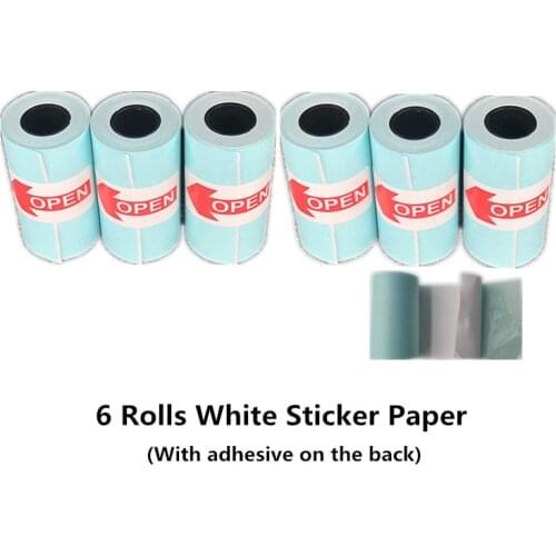 GOOJPRT 6 Rolls 10 Years Use Peripage Semi-Transparent Thermal Adhesive Photo Paper for Paperang Memobird Photo Printer Supplies