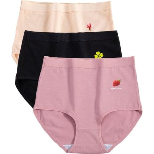 High Waist Panties Women Cotton Briefs Abdominal Plus Size Panties Breathable Underpants Girls Womens Panties Underwear Female