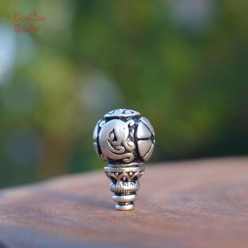 12mm Silver Guru Beads Carved Dragon , Loose Mala Beads Japa Beads Bracelet Pendant Earrings Jewelry Findings DIY