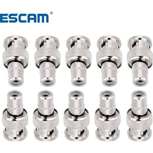 Escam 10pc/lot BNC Male Plug To RCA Female Jack Adapter Connector Coaxial CCTV Durable