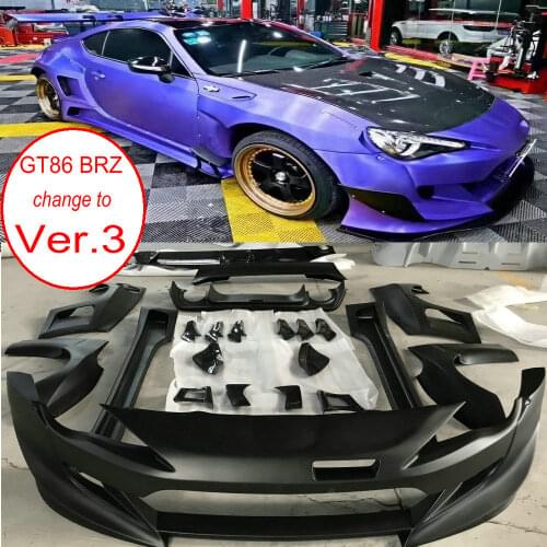 FRP Fiber Glass X Rocket Bunny BRZ/FR-S Ver.3 Aero Body Kit Bodykit For Toyota GT86 Subaru BRZ FT86 FRS bumper + spoiler lips