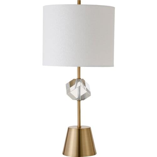 Crystal table lamp Desk lamp Home decor modern luxury bed side fabric shade marble table lamps reading lamps for bedroom