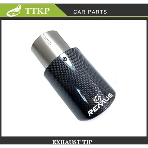 Import 80MM Export 89/101/114MM Carbon Fiber Stainless Steel Glossy Black Remus Universal Exhaust Pipe Muffler Tip