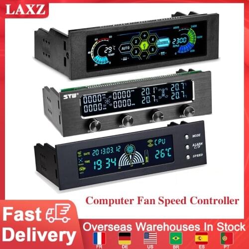 Sunshine-tipway STW Multi-Function PC CPU 4 Channel Fan Controller Speed Control Adjuster LCD Cooling Front Panel STW-6041