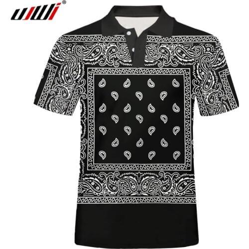 UJWI Polo 3d Shirts Cashew flowers Print Casual New Design Men Polo Shirts Summer High Quality Tees Tops Polo Shirts US Size
